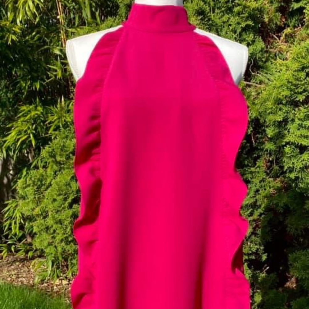 NWT TED BAKER Magenta Pink Cocktail Sleeveless Dress 4th of July Garden Party